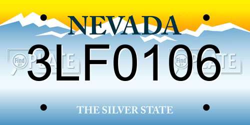 3LF0106 Nevada License Plate