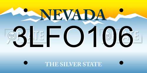 3LFO106 Nevada License Plate