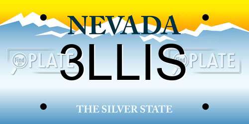 3LLIS Nevada License Plate