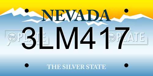 3LM417 Nevada License Plate