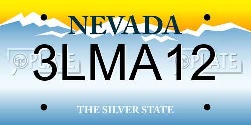 3LMA12 Nevada License Plate