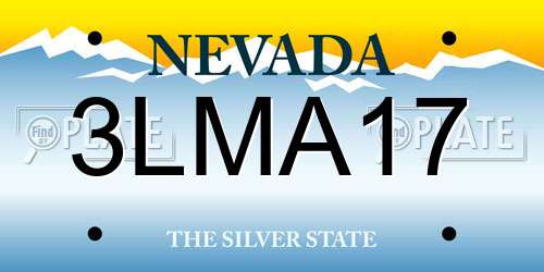 3LMA17 Nevada License Plate