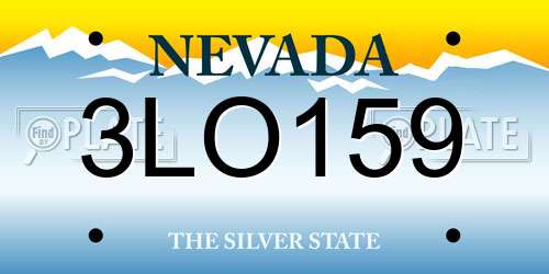 3LO159 Nevada License Plate