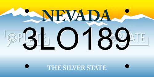 3LO189 Nevada License Plate