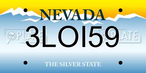 3LOI59 Nevada License Plate