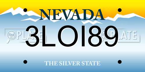 3LOI89 Nevada License Plate