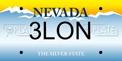 3LON Nevada License Plate