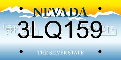 3LQ159 Nevada License Plate