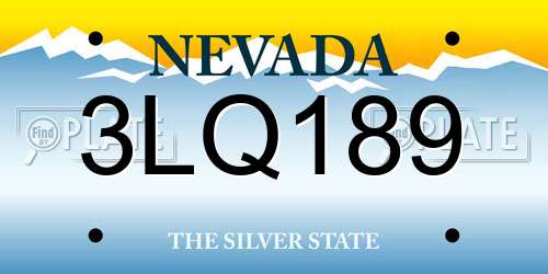 3LQ189 Nevada License Plate