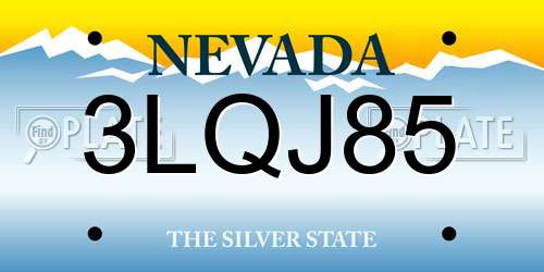 3LQJ85 Nevada License Plate