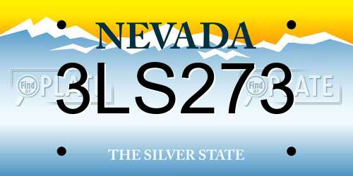 3LS273 Nevada License Plate