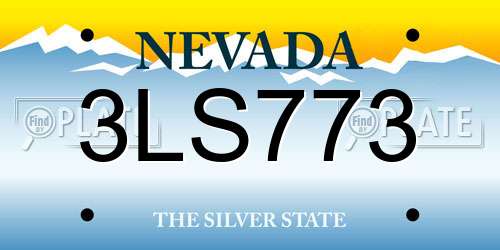 3LS773 Nevada License Plate