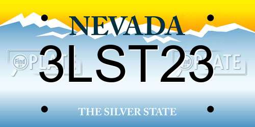 3LST23 Nevada License Plate