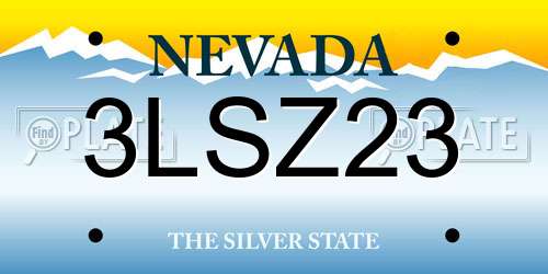 3LSZ23 Nevada License Plate