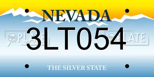 3LT054 Nevada License Plate