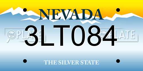 3LT084 Nevada License Plate