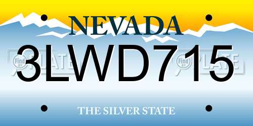 3LWD715 Nevada License Plate
