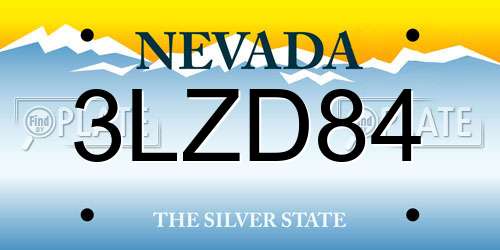 3LZD84 Nevada License Plate