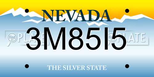3M85I5 Nevada License Plate