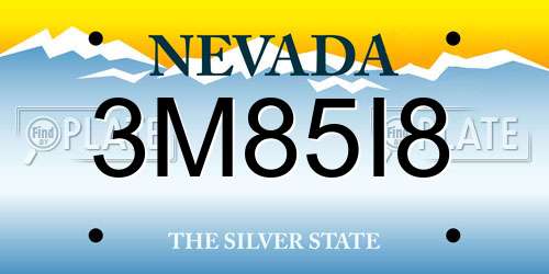 3M85I8 Nevada License Plate