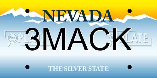 3MACK Nevada License Plate