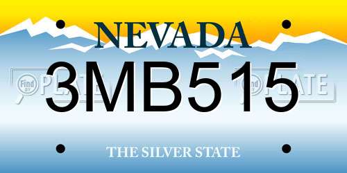 3MB515 Nevada License Plate