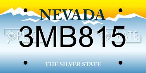3MB815 Nevada License Plate