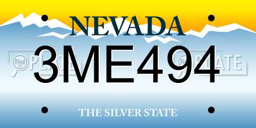 3ME494 Nevada License Plate