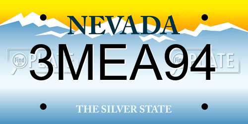 3MEA94 Nevada License Plate
