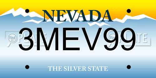 3MEV99 Nevada License Plate