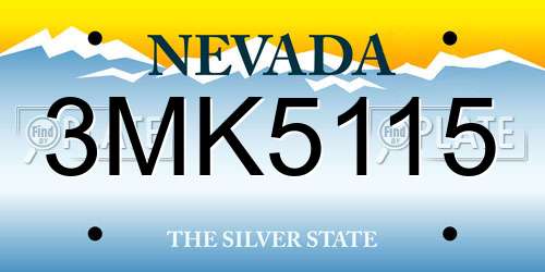 3MK5115 Nevada License Plate