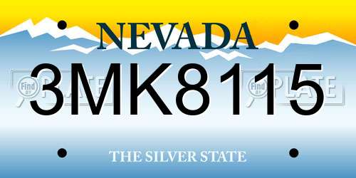 3MK8115 Nevada License Plate