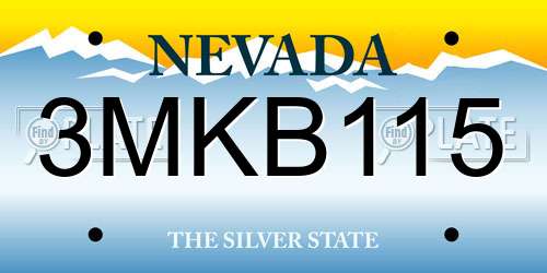 3MKB115 Nevada License Plate