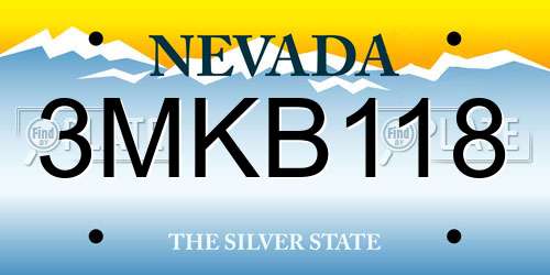 3MKB118 Nevada License Plate
