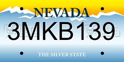 3MKB139 Nevada License Plate