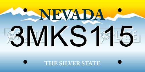 3MKS115 Nevada License Plate
