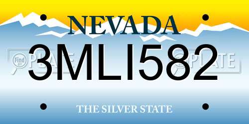3MLI582 Nevada License Plate