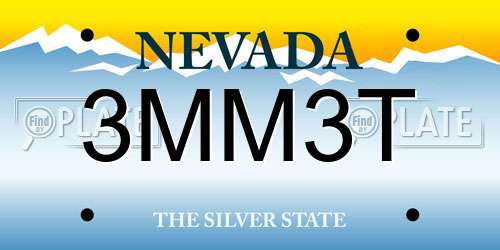 3MM3T Nevada License Plate