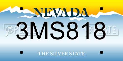 3MS818 Nevada License Plate