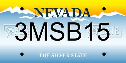 3MSB15 Nevada License Plate