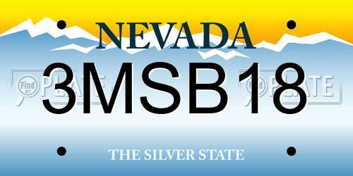 3MSB18 Nevada License Plate