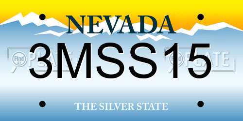 3MSS15 Nevada License Plate