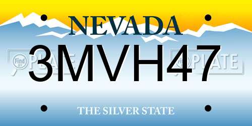 3MVH47 Nevada License Plate