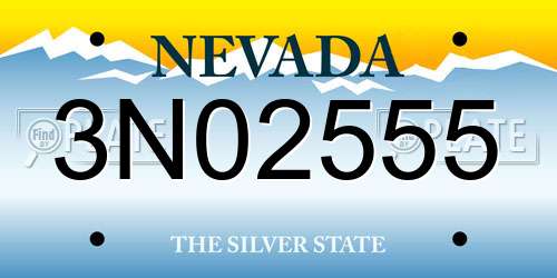 3N02555 Nevada License Plate
