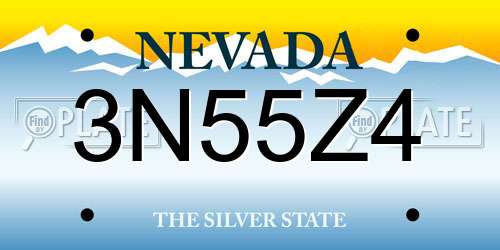 3N55Z4 Nevada License Plate