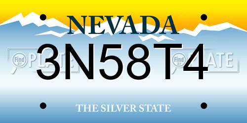 3N58T4 Nevada License Plate