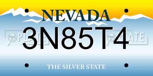 3N85T4 Nevada License Plate
