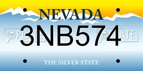 3NB574 Nevada License Plate