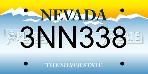 3NN338 Nevada License Plate