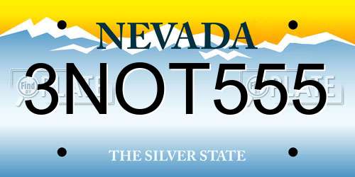 3NOT555 Nevada License Plate